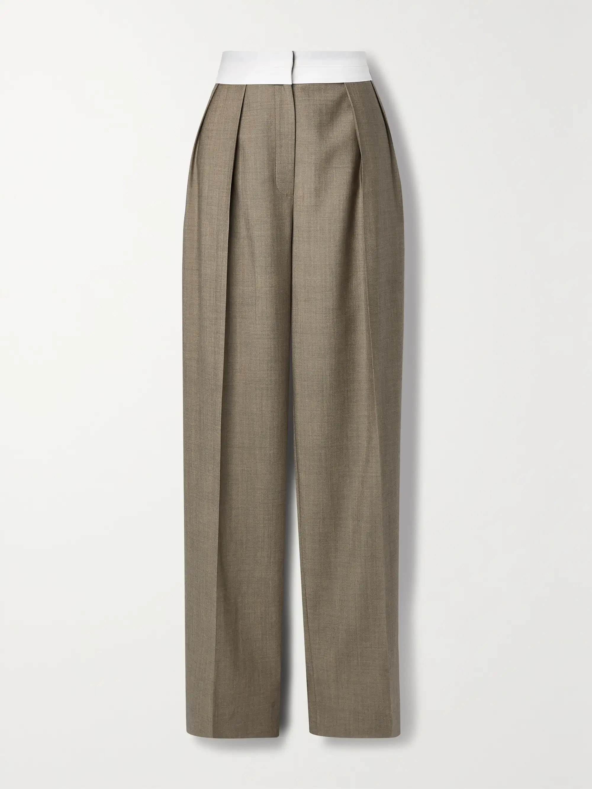 Milla two-tone pleated wool and mohair-blend straight-leg pants | NET-A-PORTER (US)