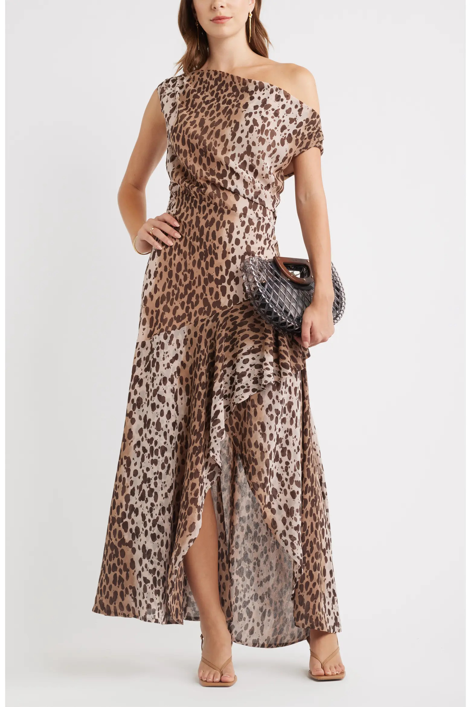 Chelsea28 Cascading Off the Shoulder Evening Dress (Women) | Nordstrom | Nordstrom