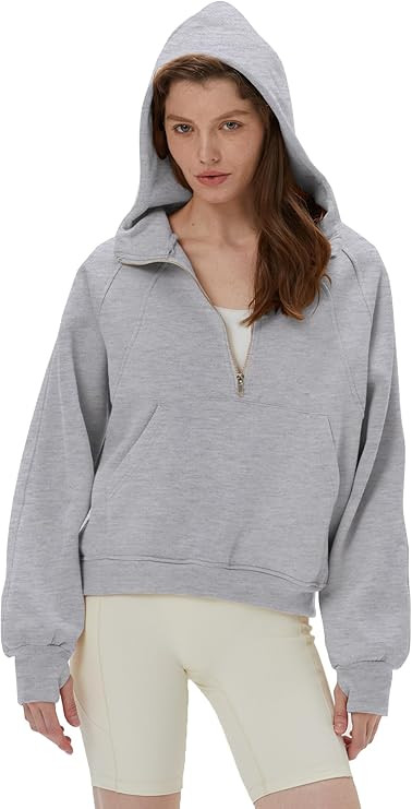 TIMOCHALA Womens Half Zip Cropped Hoodies Fleece Quarter Zip Up Pullover Sweatshirts Winter Cloth... | Amazon (US)