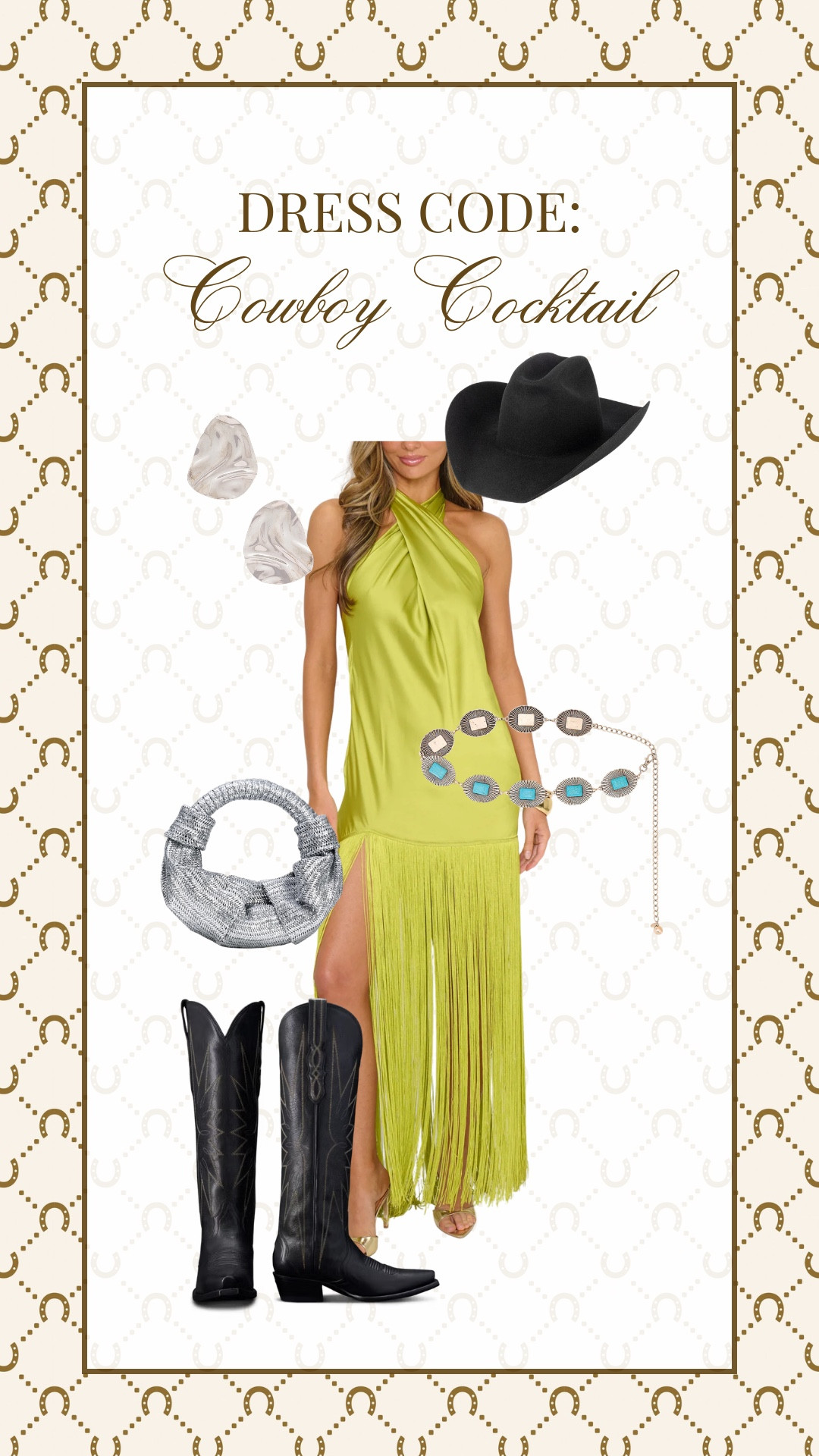 Cowboy cocktail outfit idea!

Western chic // country concert //