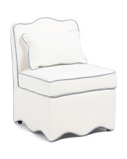 25x33 Scalloped Trim Accent Chair With Lumbar Pillow | Marshalls