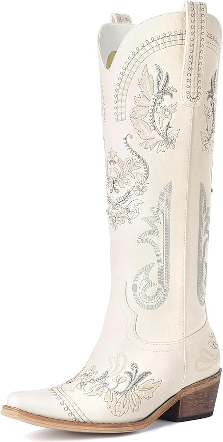Lumeheel Cowboy Boots for Women - Knee High Western Cowgirl Boots, Sparkly Rhinestone Retro Count... | Amazon (US)