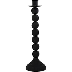 Creative Co-Op Textured Metal Taper Candle Holder, Black | Amazon (US)