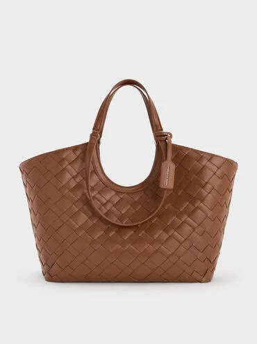 Ivette Woven Tote Bag
    
         - Chocolate | Charles & Keith EU