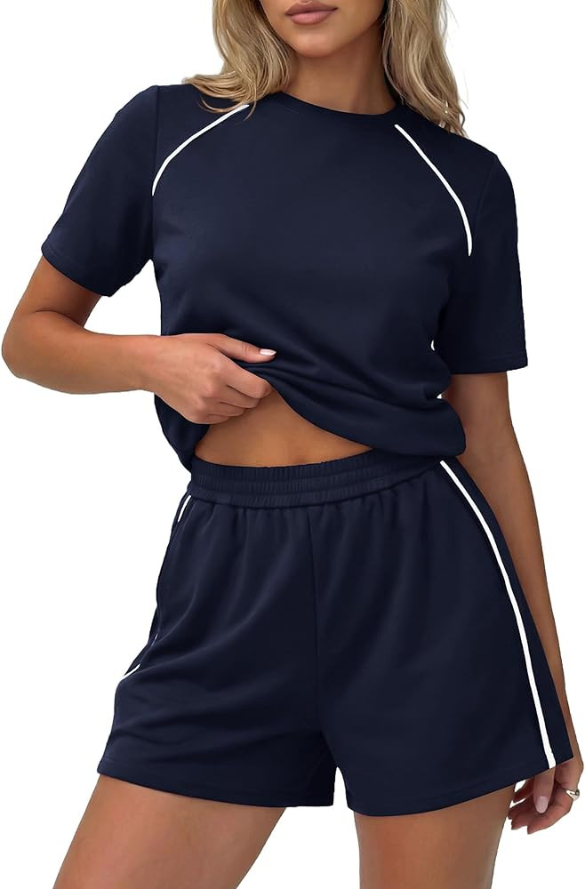 PRETTYGARDEN Shorts Sets Women 2 Piece Outfits Summer 2026 Matching Workout Athletic Clothing Cas... | Amazon (US)
