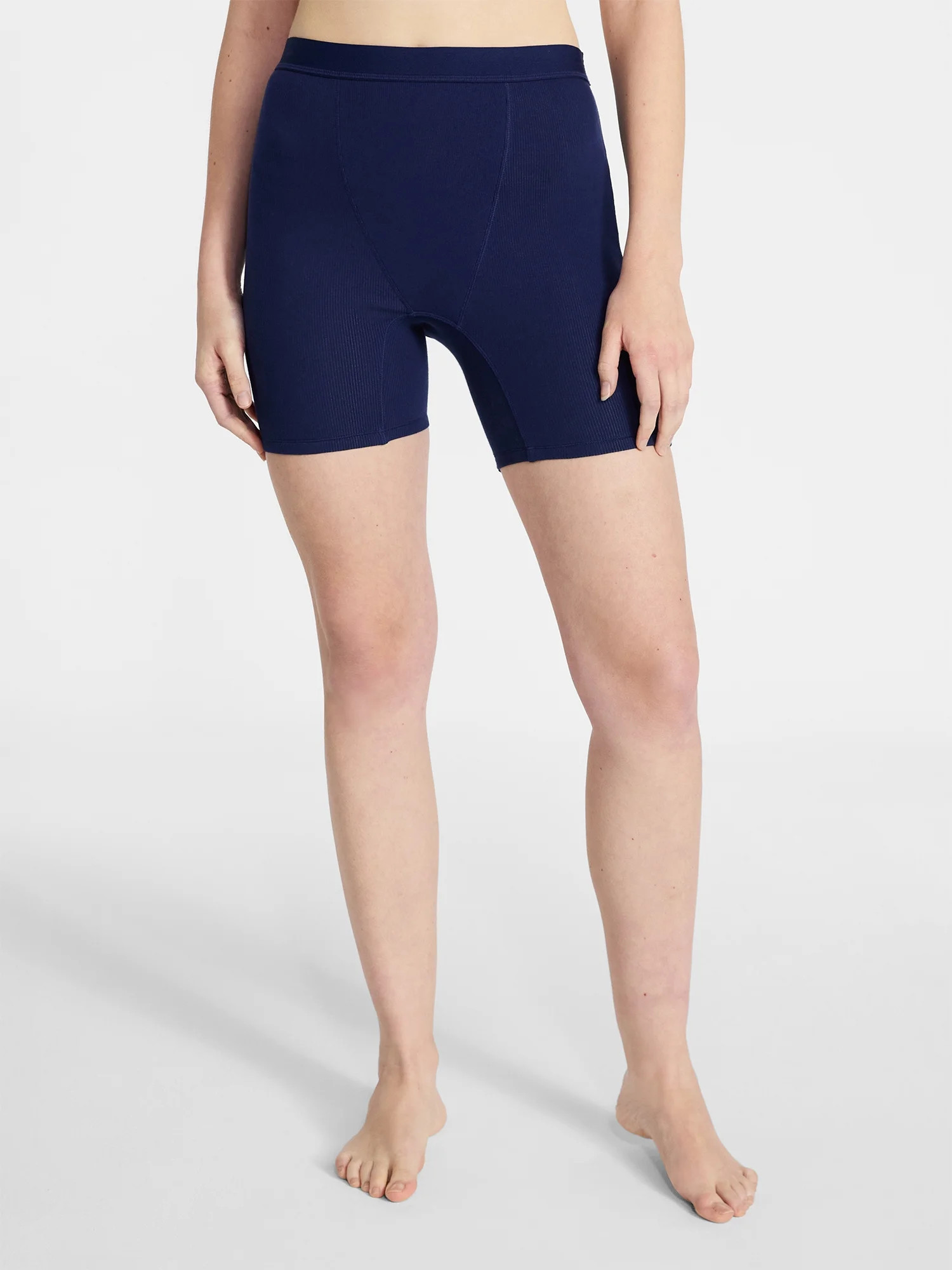 No Boundaries Cotton Stretch Ribbed Boxer Short Panties, Women's XS-XXXL | Walmart (US)
