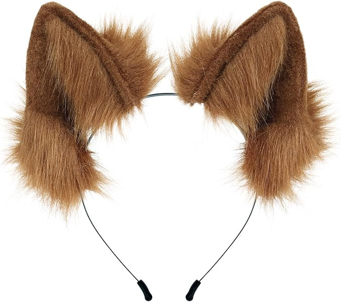 Adolala Furry Cat Wolf Fox Ears Headband Halloween Headwear Cosplay Costume Party for Women Girls | Amazon (US)
