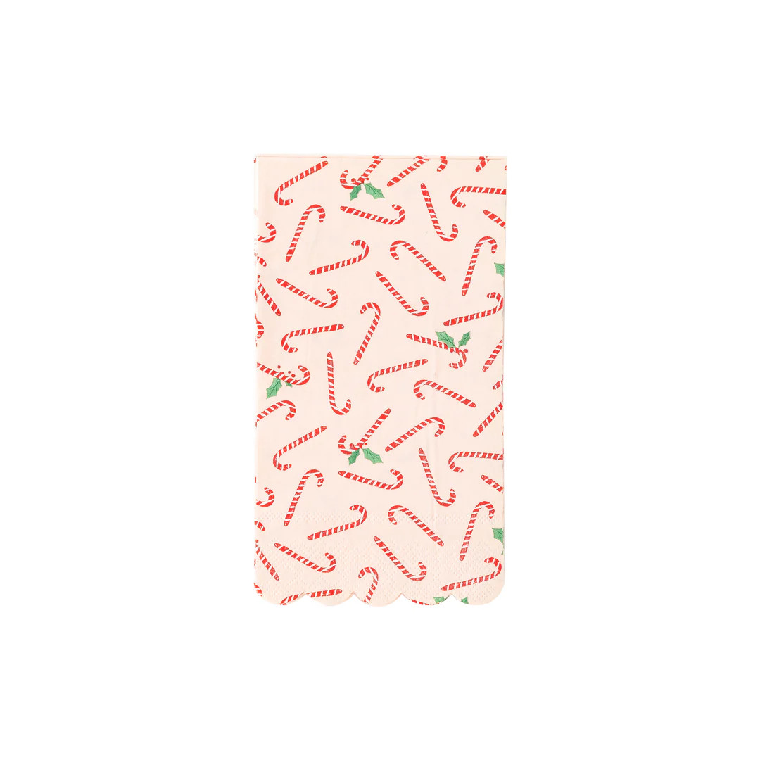 Candy Cane Scallop Guest Towel Napkin | My Mind's Eye