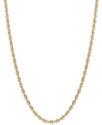 Lightweight Rope Chain 18" Necklace (1-3/4mm) in 14k Yellow Gold | Macy's