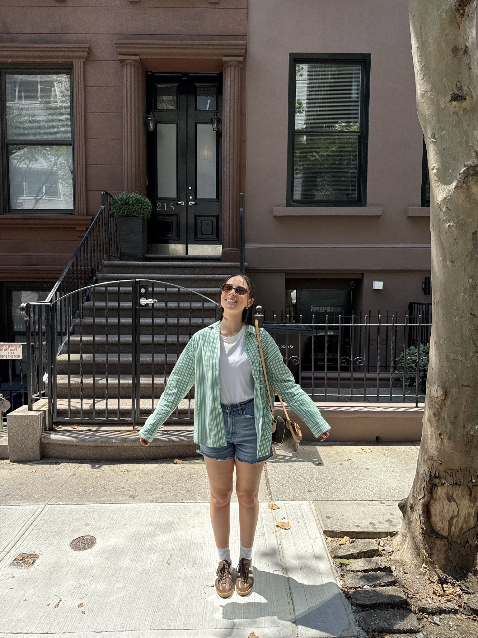 summer outfits, summer outfits 2025, summer fashion, august outfit, casual summer outfits, spring outfit ideas, cute summer outfits, cute casual outfit, date night outfit, date night outfits, vacation outfit, resort outfit, spring outfit, east coast summer outfit, coastal granddaughter, coastal grandmother, green stripe button up, green stripe button down, abercrombie shorts, dad short,