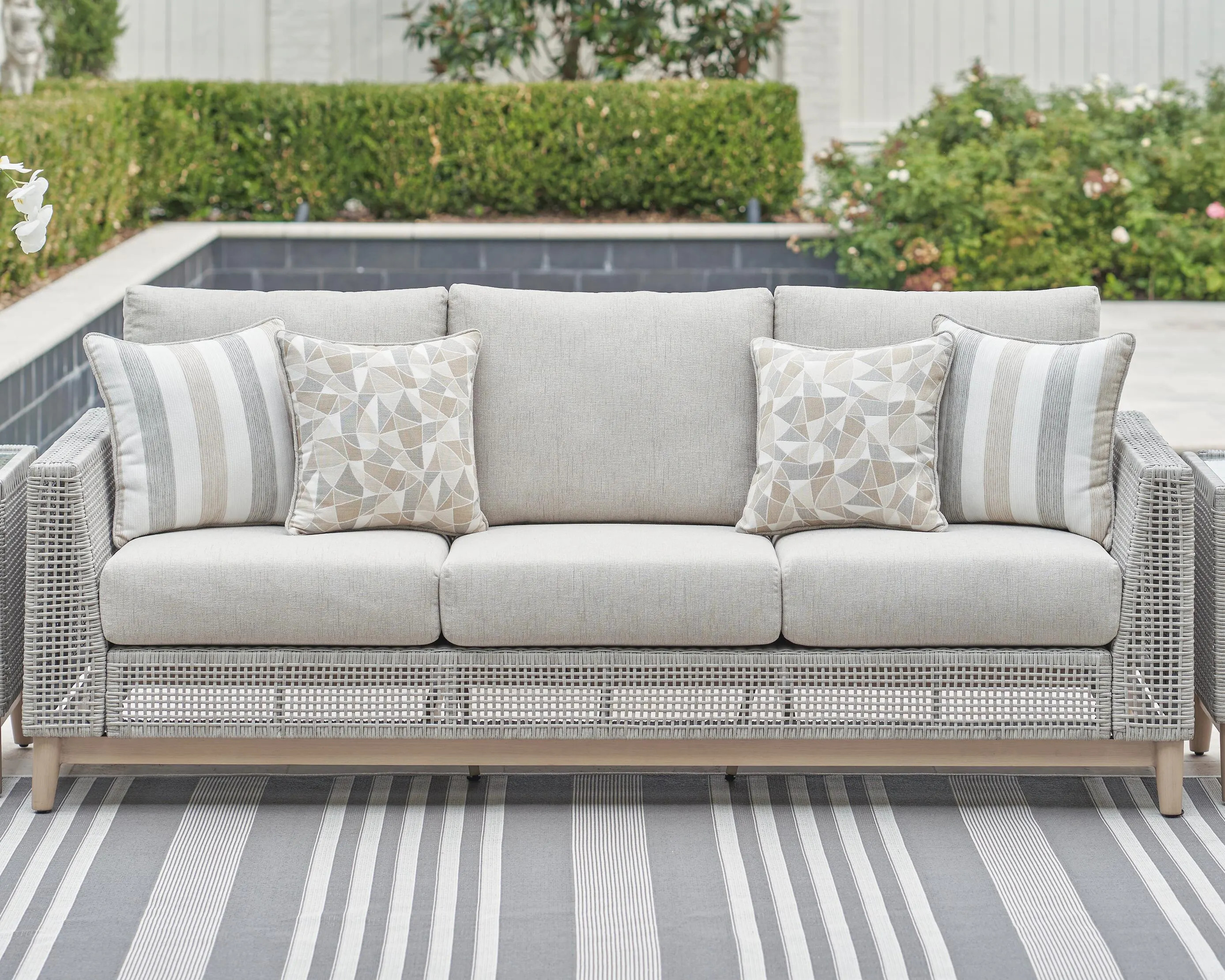 Seton Creek Outdoor Sofa with Cushion | Ashley | Ashley