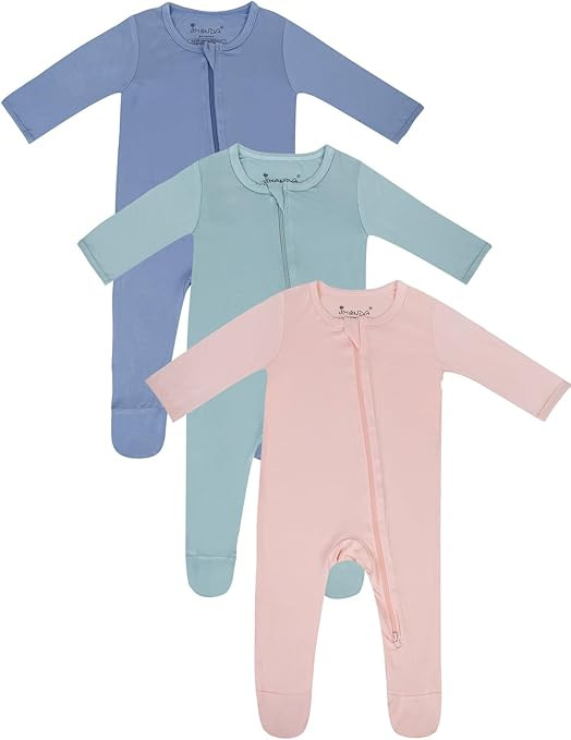 Jimonda Baby Romper Boys Girls Bamboo Pajamas 2-Way Zipper Footed Unisex Zip-Up Sleepers Sleep an... | Amazon (US)