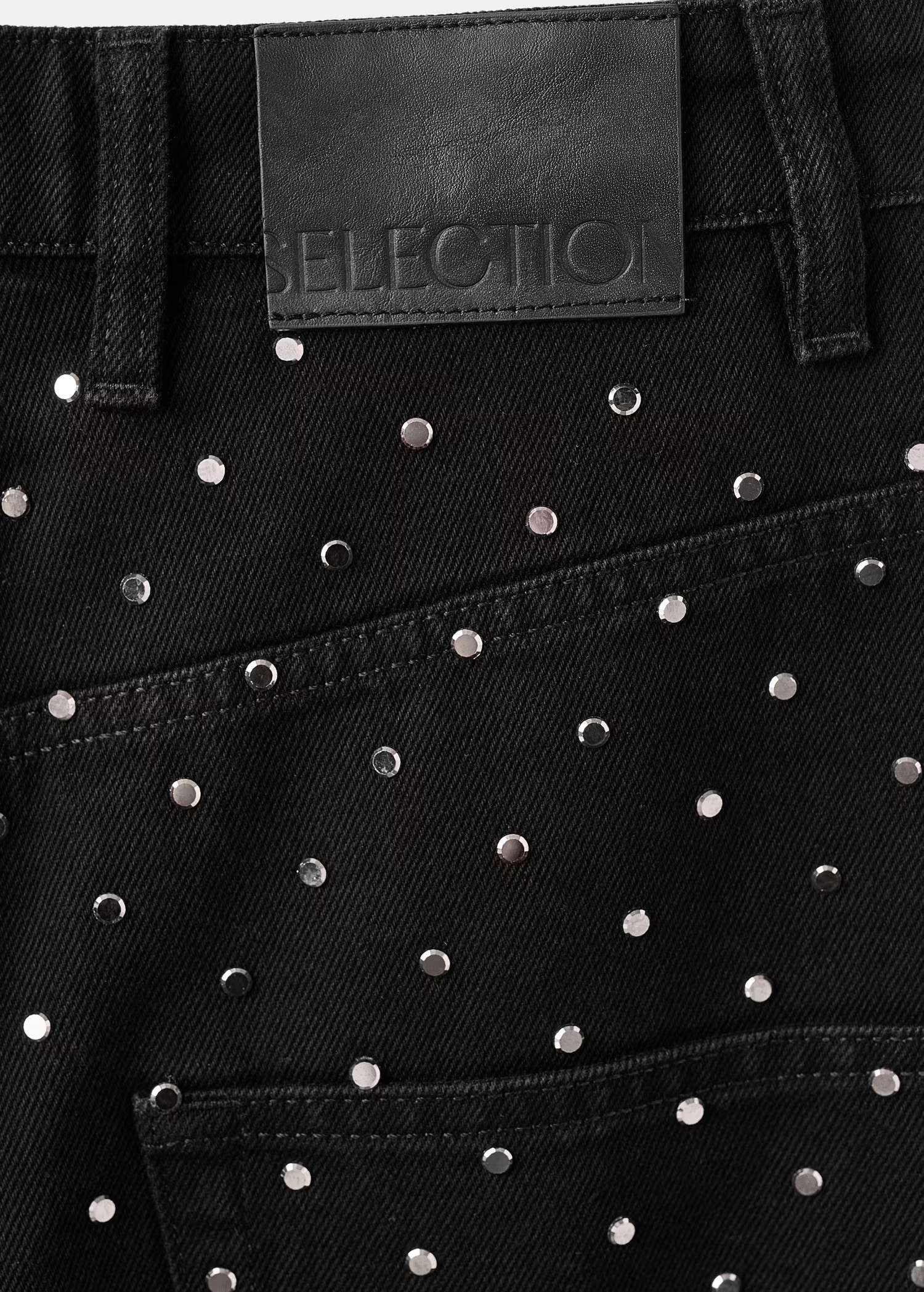 Wide-leg jeans with rhinestones | MANGO (UK)