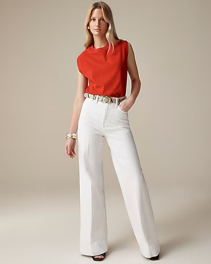 Tall five-pocket wide-leg jean in white wash | J. Crew US
