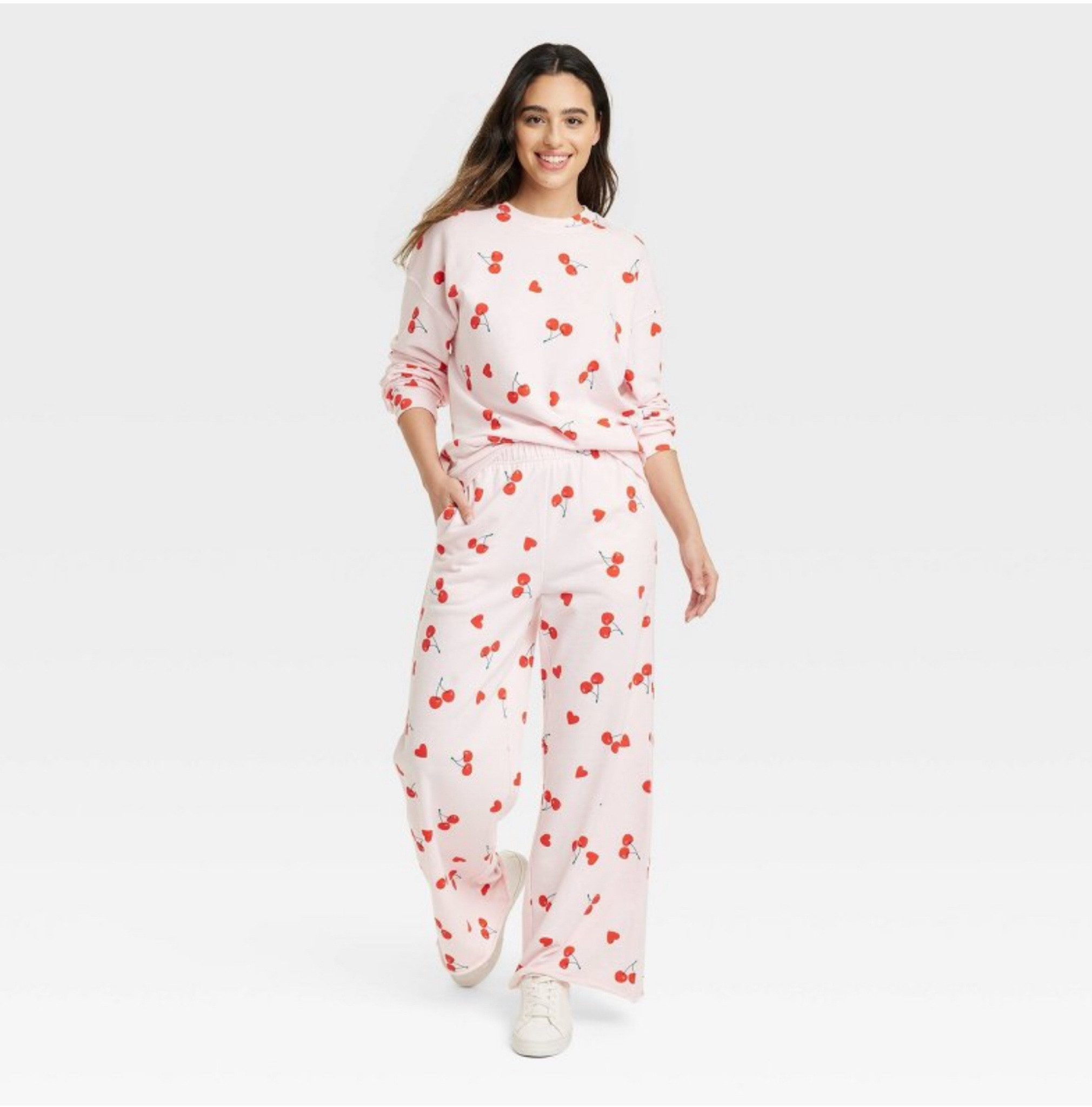 Women's Cherry Hearts Pattern Graphic
Sweatshirt & Matching sweatpants!
SO CUTE for Vday! 🩷✨

#LTKfindsunder50 #LTKSeasonal #LTKstyletip