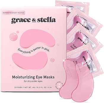 grace & stella Award Winning Under Eye Mask (Pink, 24 Pairs) Reduce Dark Circles, Puffy Eyes, Und... | Amazon (US)