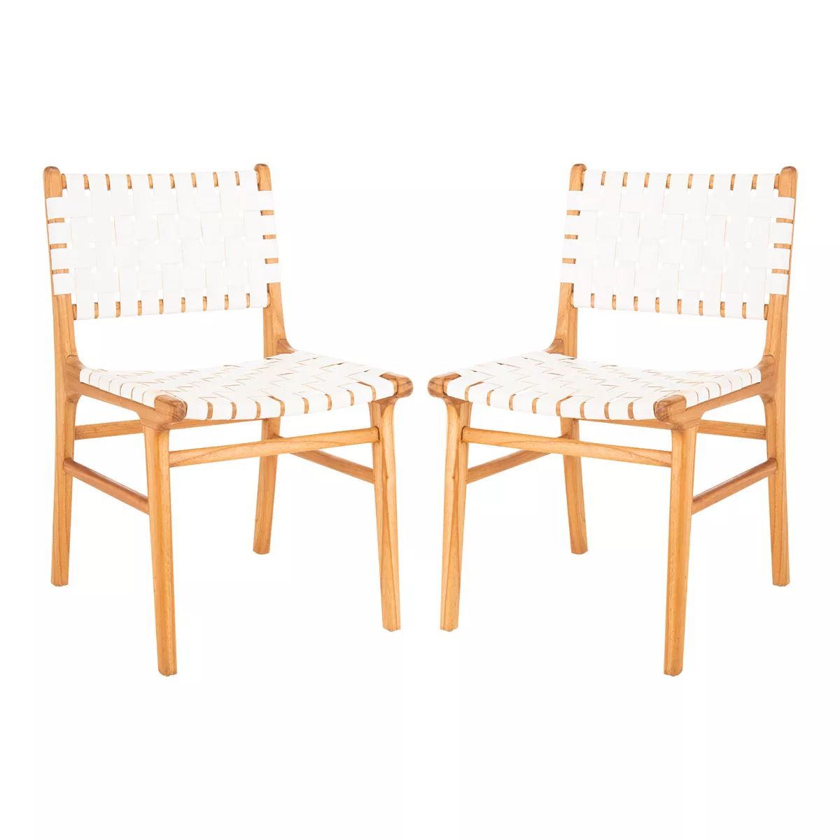 Safavieh Taika Woven Leather Dining Chair 2-Piece Set | Kohl's