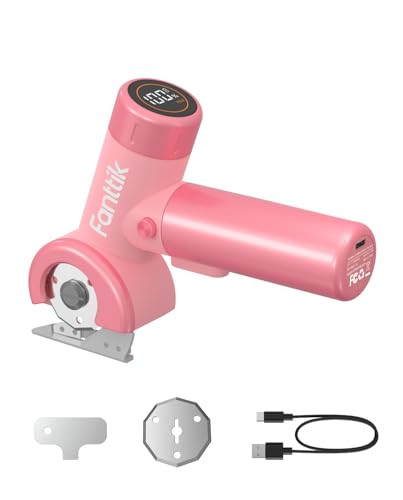 Fanttik C8 Nano Easyswap Cordless Electric Scissors with LED Display, Rechargeable Cardboard Cutter with 2 Blades, EasySwap Blade Change, LED Light, for Thin Cardboard Carpet Leather - Pink | Amazon (US)