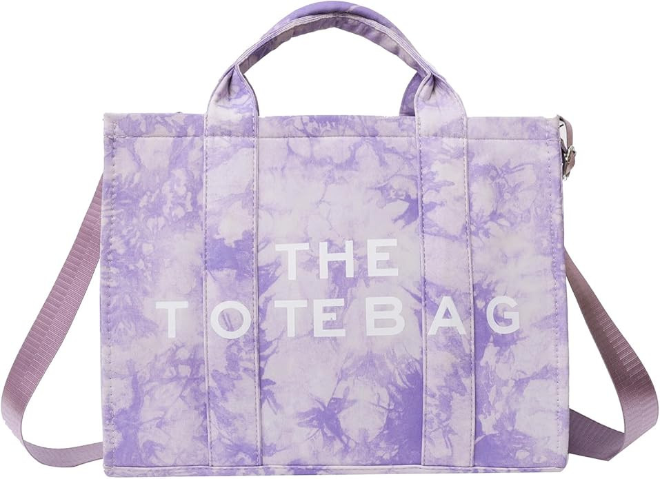 JQAliMOVV The Tote Bag for Women, Trendy Tie Dye Canvas Tote Bags with Zipper Top Handle Crossbod... | Amazon (US)