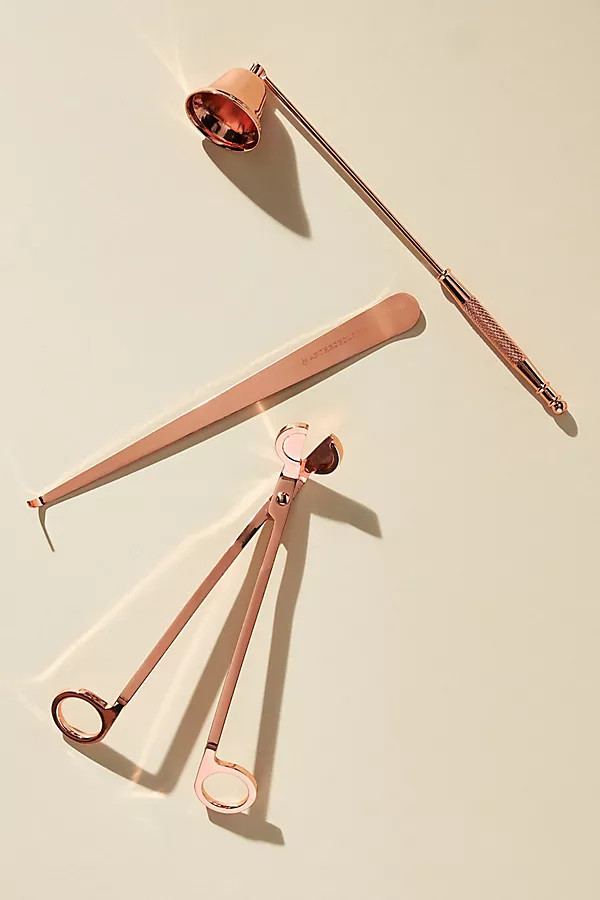 Rose Gold Candle Care Kit By Anthropologie in Pink | Anthropologie (US)