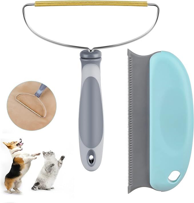 Pet Hair Remover, Portable Dog Cat Hair Remover, Reusable Lint Cleaner Removal Tool Carpet Scrape... | Amazon (US)