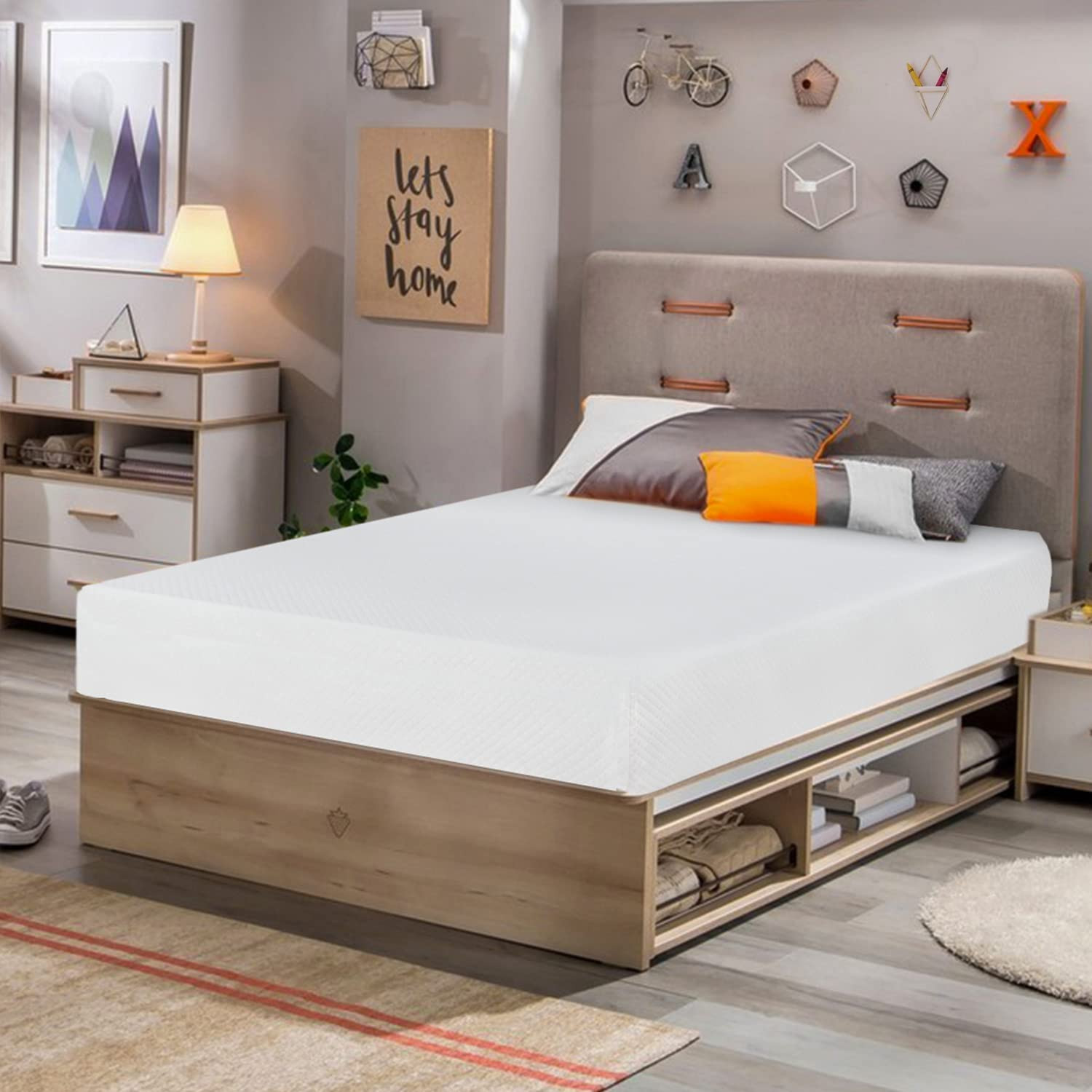 FDW | 8 Inch Twin Mattress | Medium Firm | Gel Memory Foam Mattress | White | Bed in a Box, Certi... | Amazon (US)