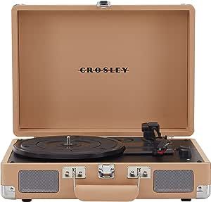 Crosley CR8005F-LT Cruiser Plus Vintage 3-Speed Bluetooth in/Out Suitcase Turntable, Light Tan | Amazon (US)