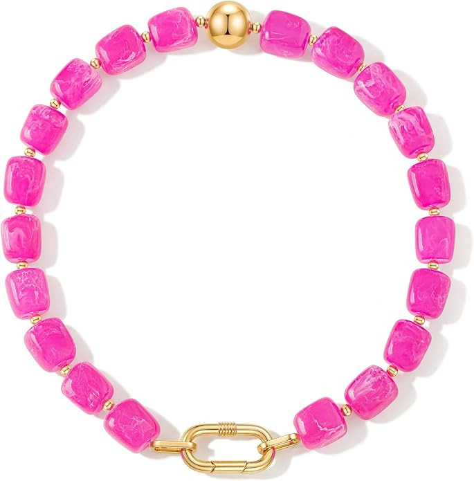 Colorful Chunky Beaded Choker Necklace for Women | Amazon (US)