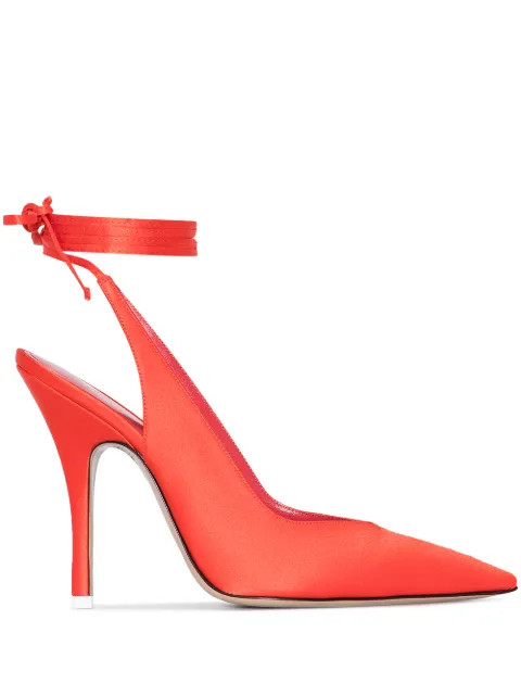 The Attico Venus 105mm Satin Pumps - Farfetch | Farfetch Global