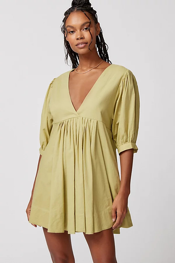 Ecote Vero Shapeless V-Neck Mini Dress | Urban Outfitters (US and RoW)