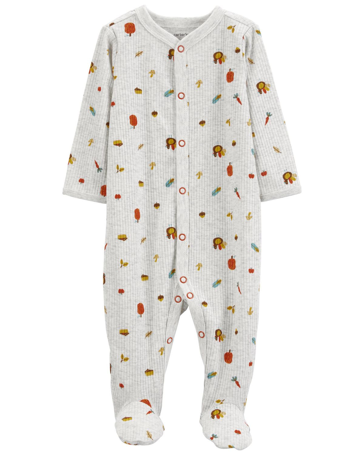 Heather Baby Thanksgiving Snap-Up Thermal Sleep & Play Pajamas | carters.com | Carter's