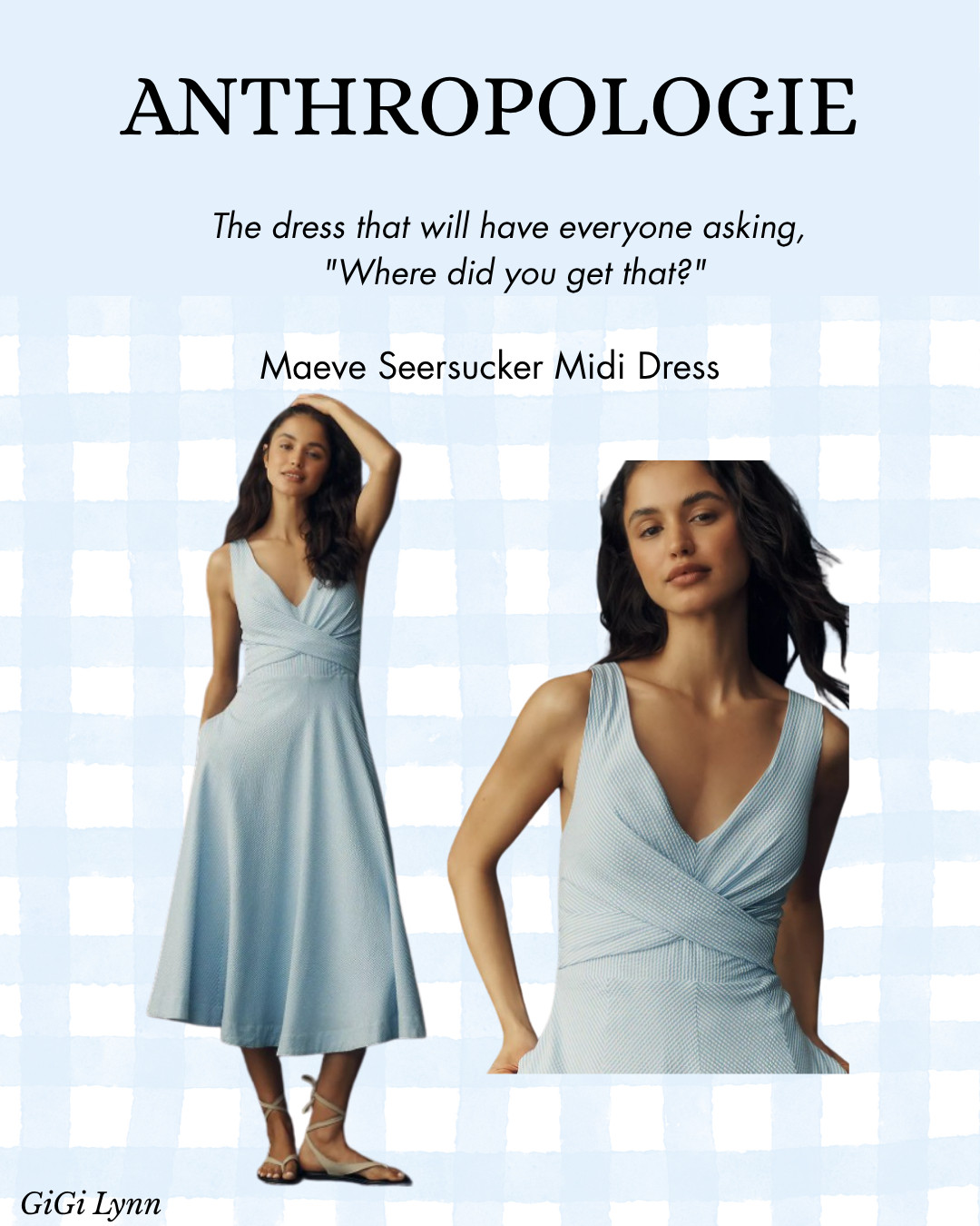 💙🤍 The dress that's giving effortless coastal chic all summer long 🤍💙

Meet the Maeve Sleeveless V-Neck Seersucker Midi Dress in Blue & White Stripe — the perfect blend of timeless style, comfort, and elegance. If you're looking for a flattering summer dress that works for everything from brunch dates and beach vacations to baby showers and weekend outings, this is the one.

The classic blue-and-white stripe pattern, lightweight seersucker fabric, and flattering V-neck silhouette create a polished look that feels effortlessly put together. It's the kind of dress you'll reach for again and again because it's easy to style and perfect for warm-weather days.

✨ Why you'll love it:
✔️ Lightweight seersucker fabric
✔️ Flattering sleeveless V-neck design
✔️ Classic blue and white stripe pattern
✔️ Perfect for summer vacations and resort wear
✔️ Easy one-and-done outfit
✔️ Looks amazing with sandals, wedges, or sneakers

Whether you're strolling through a coastal town, heading to brunch, or packing for vacation, this versatile midi dress delivers timeless style with minimal effort.

Save this look for your next summer wardrobe refresh! 🌊☀️

#MaeveDress #AnthropologieStyle #SummerDress #CoastalStyle #BlueAndWhiteFashion #VacationOutfit #ResortWear #MidiDressStyle #LTKFashion #SummerWardrobe
 

 #LTKWorkwear #LTKTravel #LTKWedding
