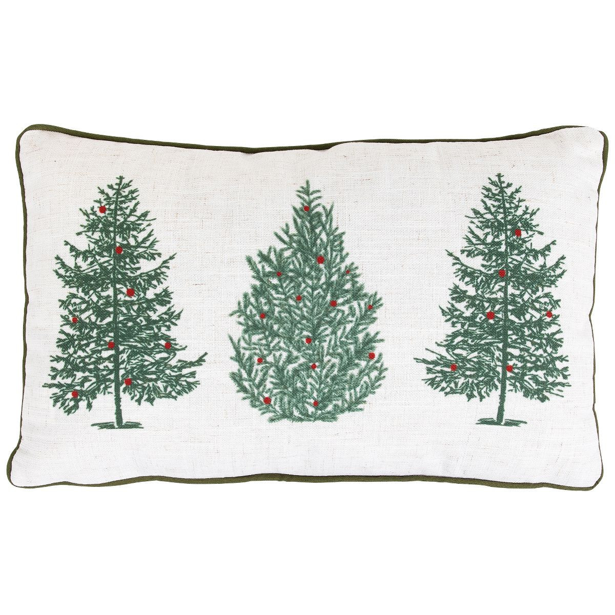 Northlight Trees with Berries Christmas Throw Pillow - 18.5" x 11.25" - White and Green | Target