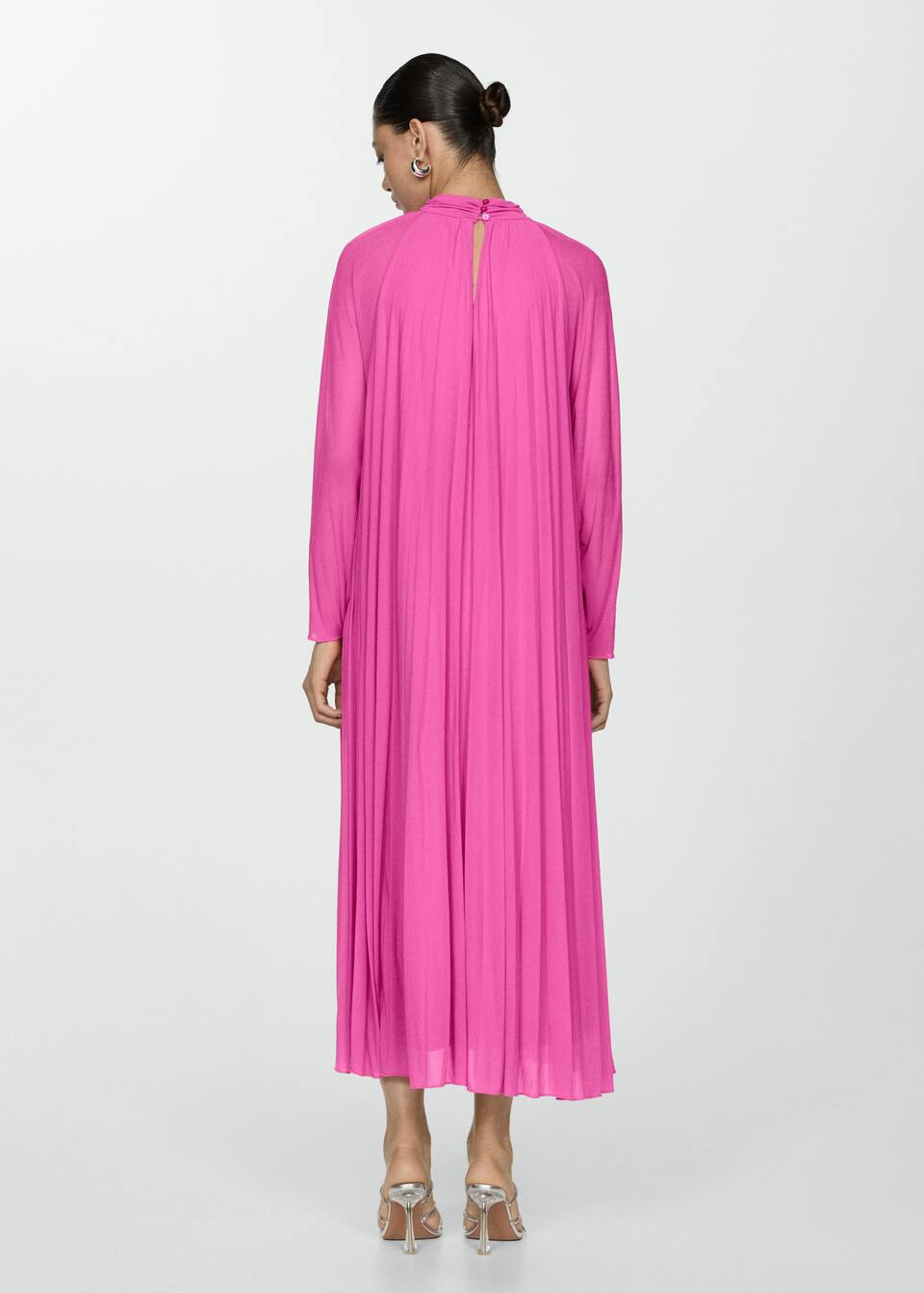 Pleated long dress -  Women | Mango United Kingdom | MANGO (UK)