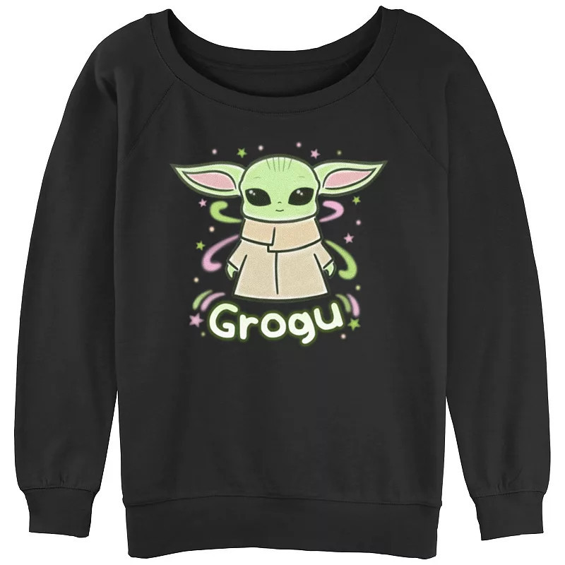 Juniors' The Mandalorian Cute Grogu Slouchy Graphic Sweatshirt, Girl's, Size: XXL, Black | Kohl's