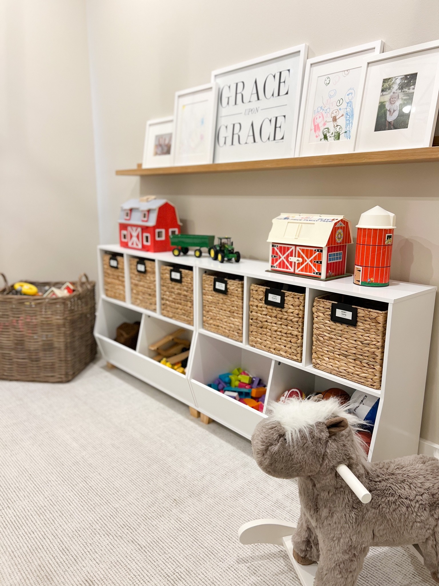 
The ultimate playroom organization! A perfect space to let your kiddos imagination run free 🤩

Not only a fun area for your kids but aesthetically matches our clients home and makes for an easier cleanup time! 

All items liked on our LTK page! Large floor baskets from In Clover!

#LTKkids #LTKhome #LTKfamily
