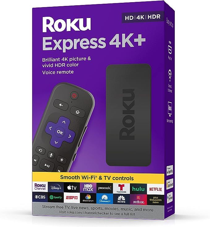 Roku Express 4K+ | Streaming Media Player HD/4K/HDR with Smooth Wireless Streaming and Roku Voice... | Amazon (US)