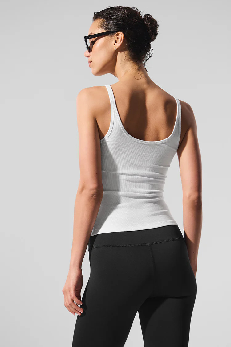 Ribbed Prosper Tank - White | Alo Yoga (US)