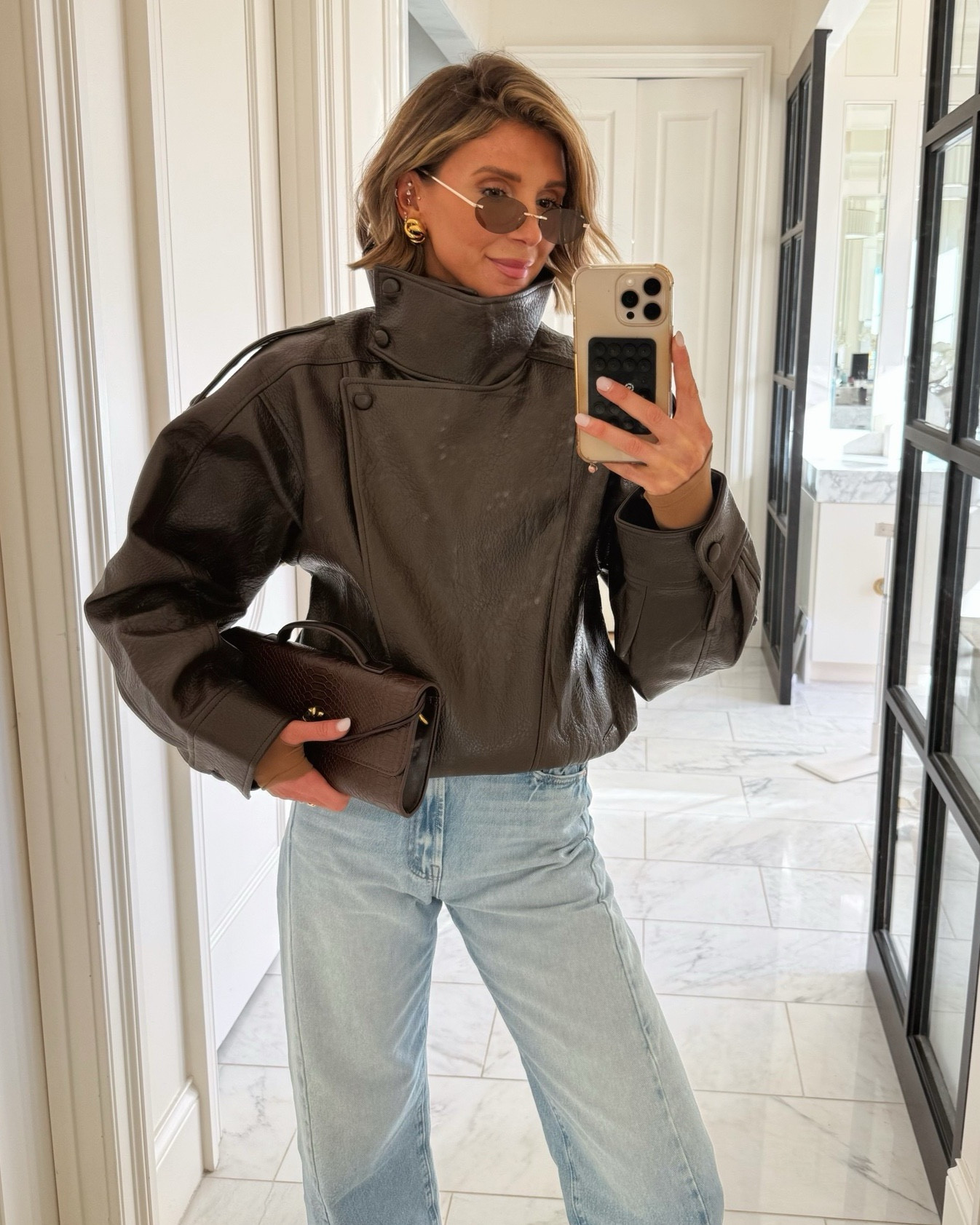 The viral @Zara faux leather jacket is SO good. I'm wearing size small. 

#LTKootd