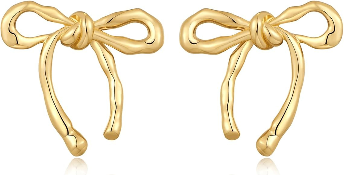TONLUYAX Gold Bow Earrings Women Bow Stud Earrings Gifts | Amazon (US)