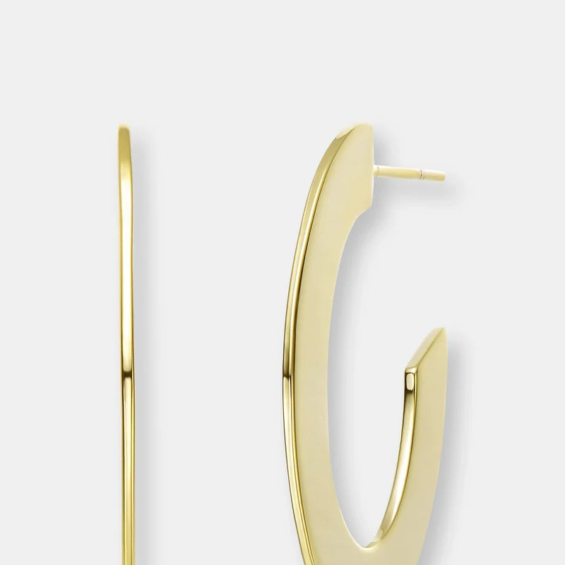 Rachel Glauber Rachel Glauber 14k Gold Plated Open Hoop - Gold - 1.5IN | Verishop