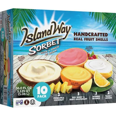 Island Way Handcrafted Assorted Fruit Sorbet, Frozen, 10 ct. | Sam's Club
