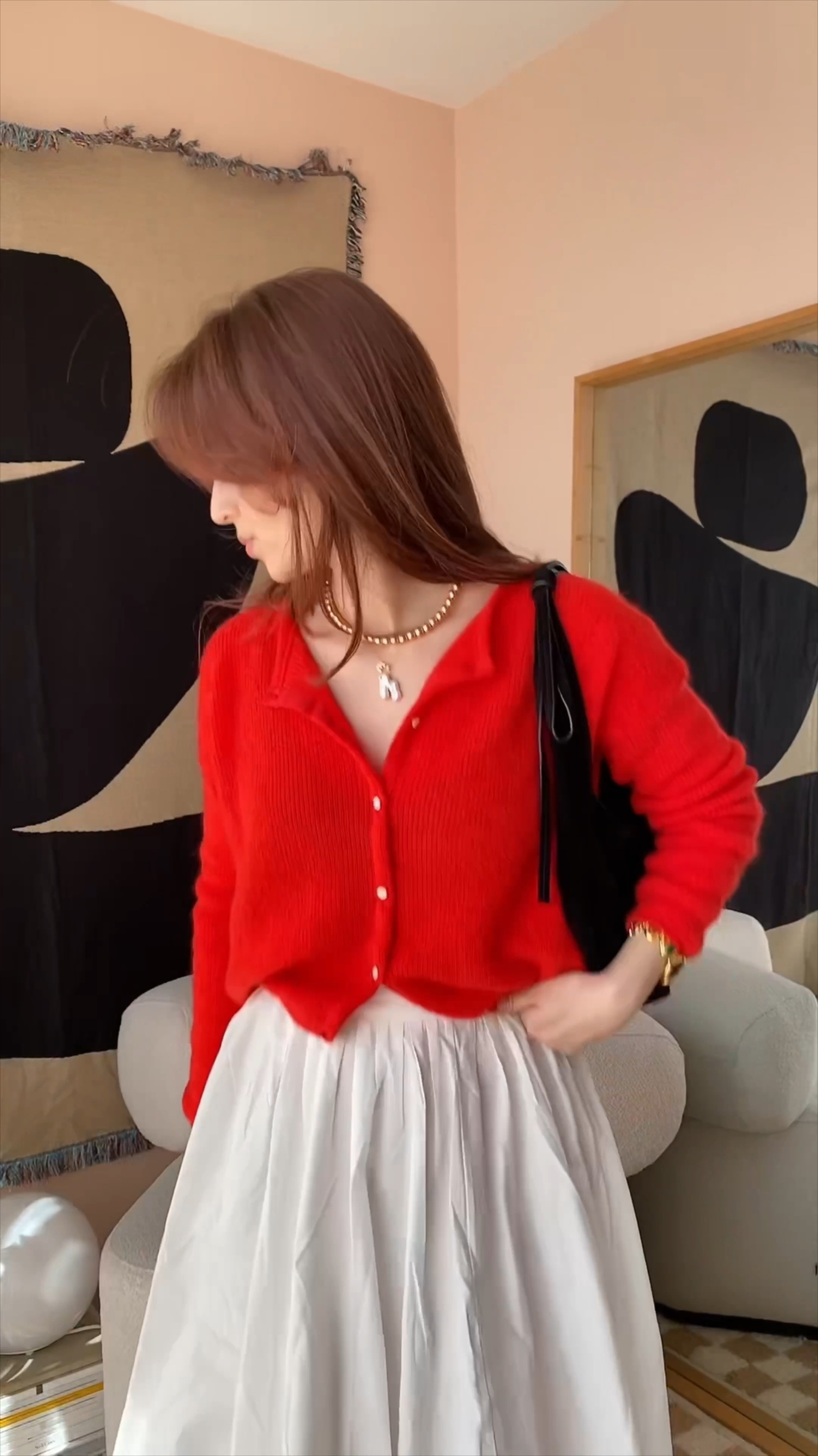 who says you can’t wear knits in spring? 🥰 styled this vibrant red cardi with my favorite spring skirt and ballerinas ❤️ #springoutfit #springknits #whiteskirt #bowbag

#LTKitbag #LTKVideo #LTKstyletip