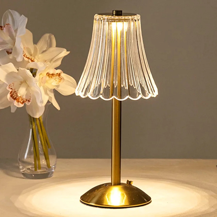 Cordless Table Lamps for Home,Table,Dining Room, Gold Rechargeable Lamps, USB Charge 12'' Tall LE... | Amazon (US)