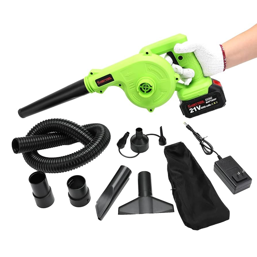 Cordless Leaf Blower, 2-in-1 Portable 21V Lithium Battery 110V Multifunctional Blower for Blowing... | Amazon (US)