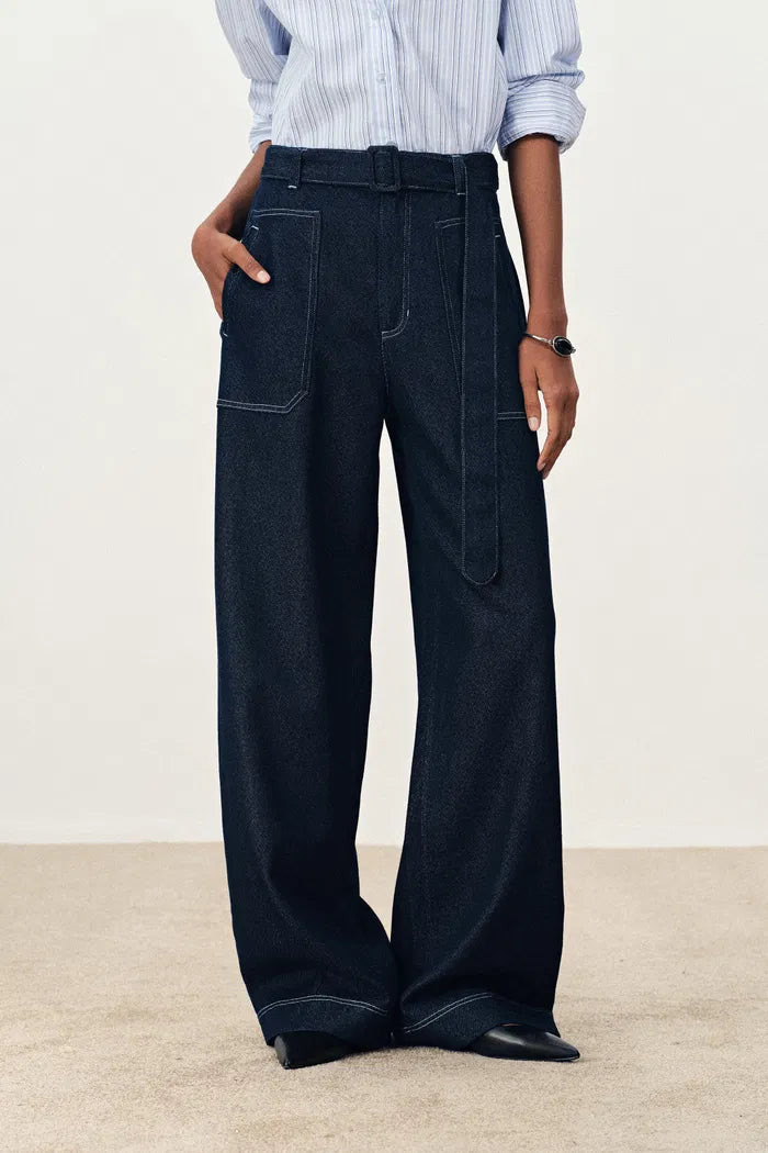 Flania Cargo Pants Jeans in Cotton Denim | Fabrique