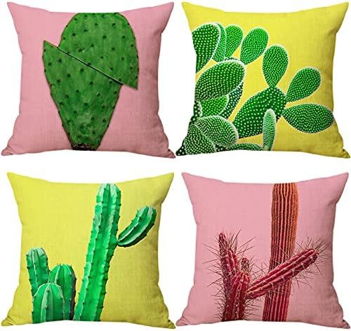 jmeowio Summer Pillow Covers Summer Decorations 2021 New Cactus Succulent Plants Throw Pillowcase... | Amazon (US)