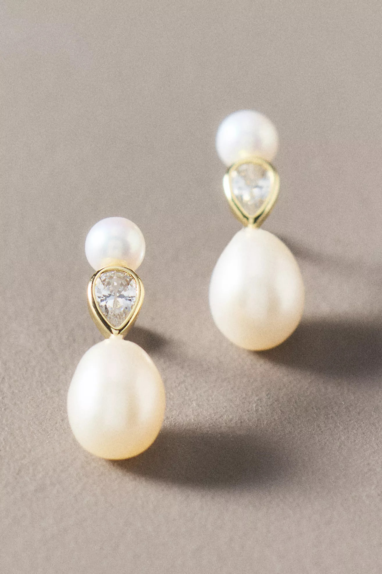 Shashi Freshwater Pearl Crystal Drop Earrings | Anthropologie (US)