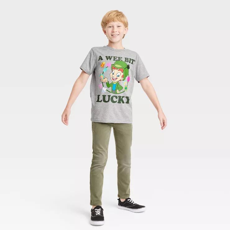 Boys' Lucky Charms St. Patrick's Day Short Sleeve Graphic T-Shirt - Heather Gray | Target