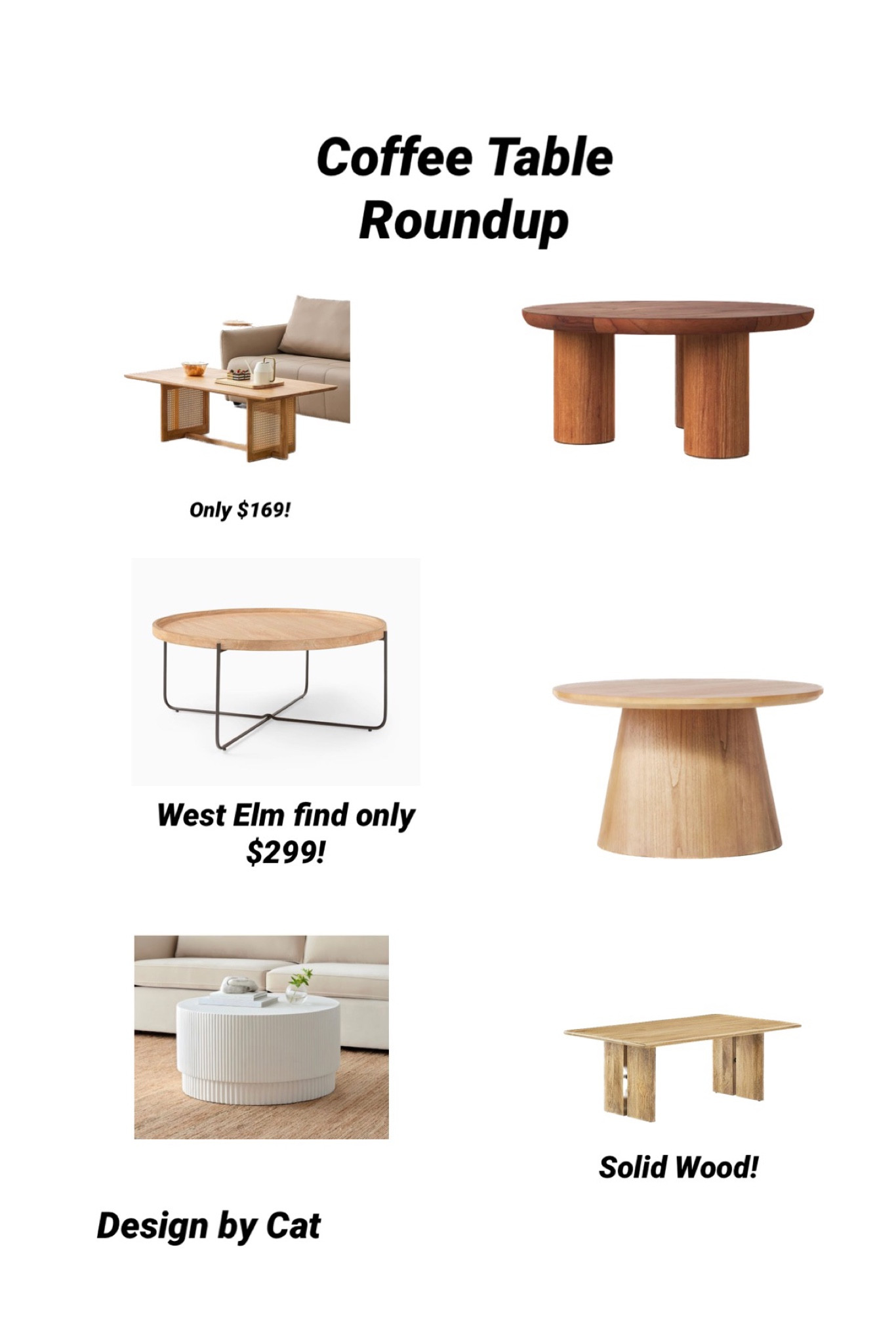 Coffee tables
Round coffee table
Rectangular coffee table
White coffee table
Rattan coffee table

#LTKhome